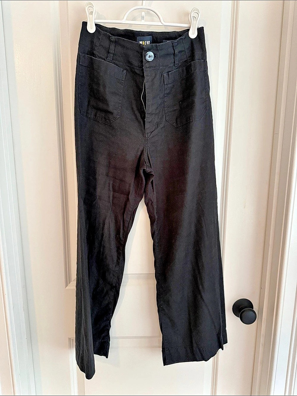 Maeve by Anthropologie Colette Black Crop Trousers Waist 27